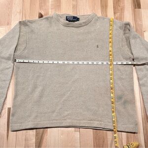 Linen and Cotton Polo by Ralph Lauren Men's Tan Crewneck Sweater